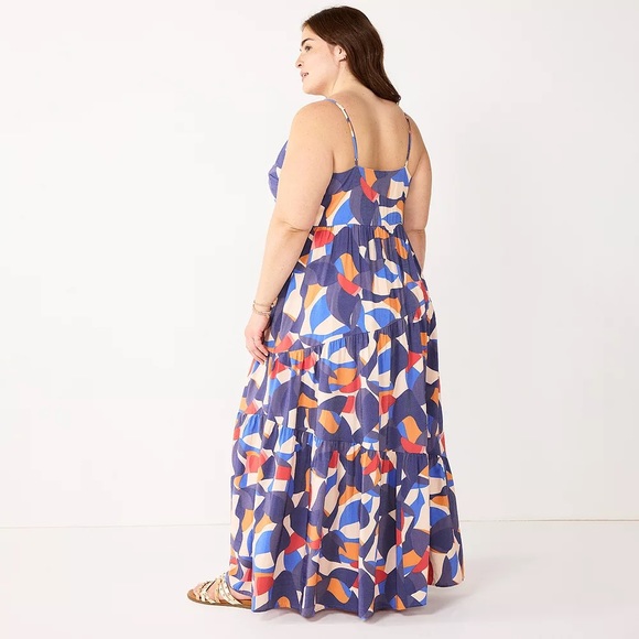 Women's Nine West Asymmetrical Tiered Maxi Dress - Picture 3 of 7